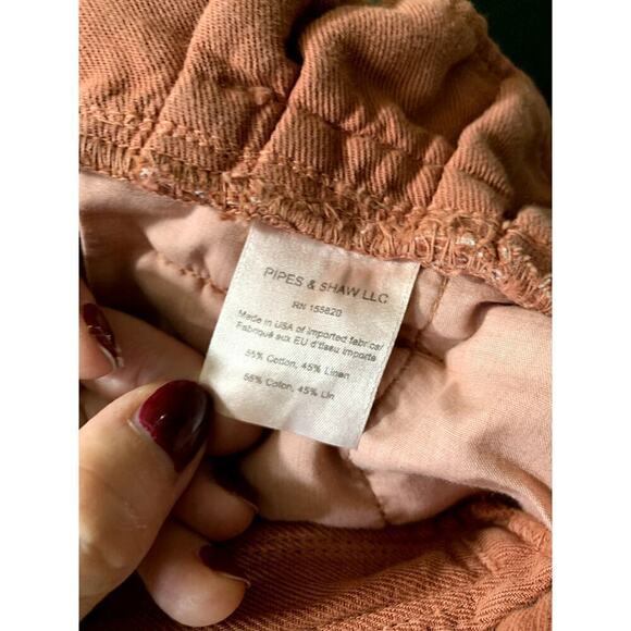 NWOT Veronica Beard Karter Linen Blend Paperbag Waist Pants Moca Brick Size 4 - Picture 8 of 9